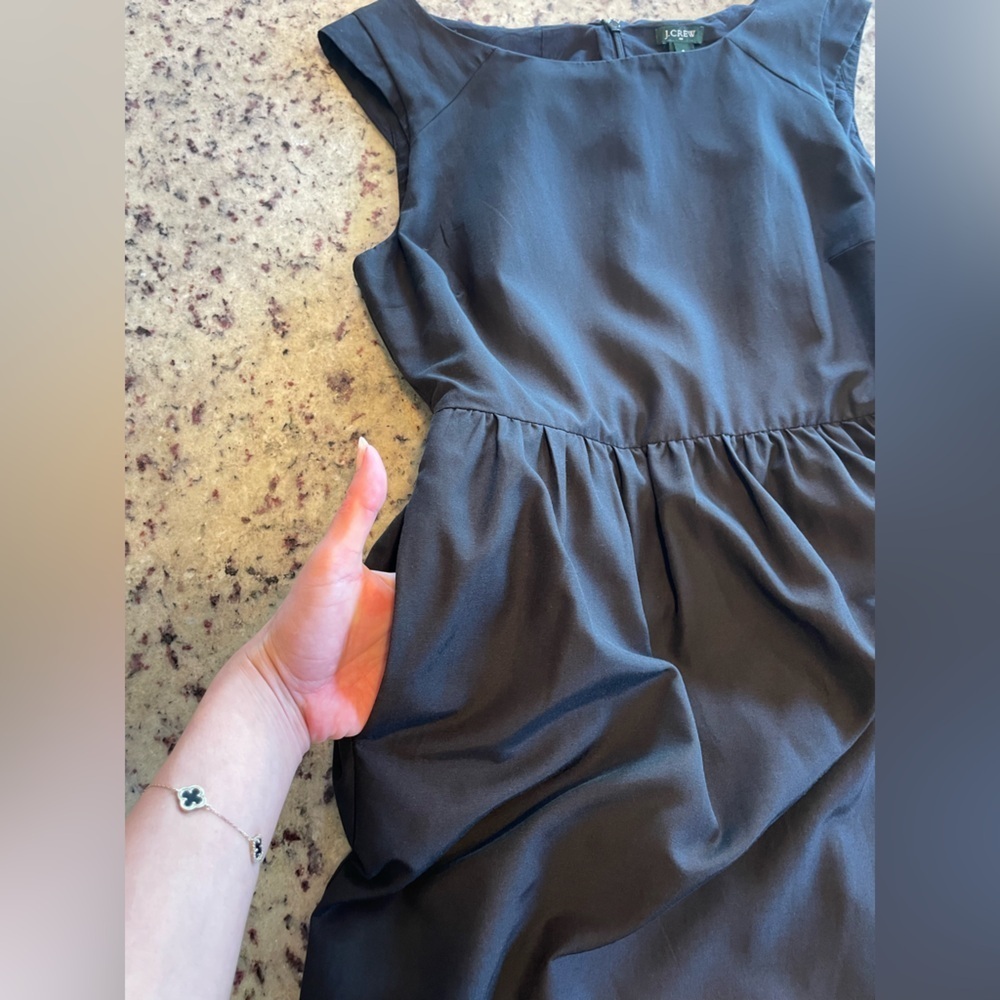 Women’s J.Crew, black silk and cotton blend dress size 4 - Picture 4 of 7